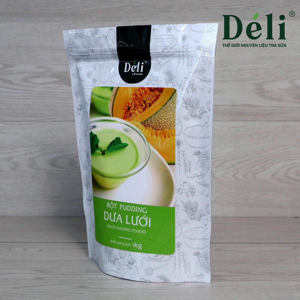 Pudding Dưa lưới Déli [ Các quán hay dùng ] VỊ THANH NGON THIÊN NHIÊN (1kg) HSD:18 tháng, Topping nguyên liệu trà sữa