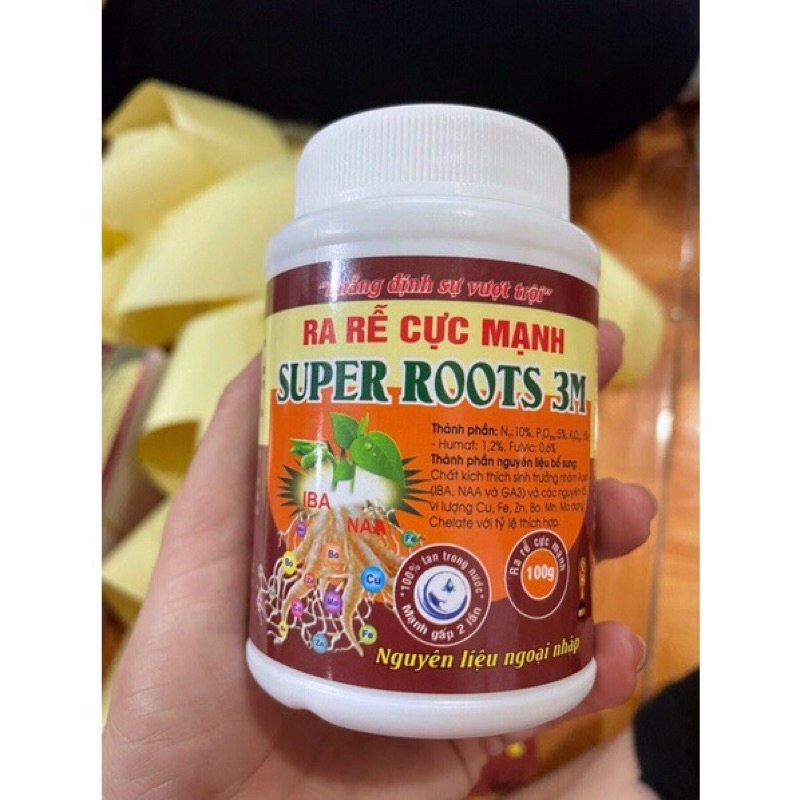 Phân bón super roots 3m kích thích ra dễ và nảy mầm thúc đẩy quá trình tăng trưởng và phát triển của cây,lọ 100g