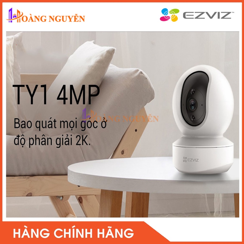 [NHÀ PHÂN PHỐI] Camera IP Wifi quay quét thông minh EZVIZ TY1 4MP - Hình ảnh sắc nét QHD - 2K - Đèn hồng ngoại quay đêm.