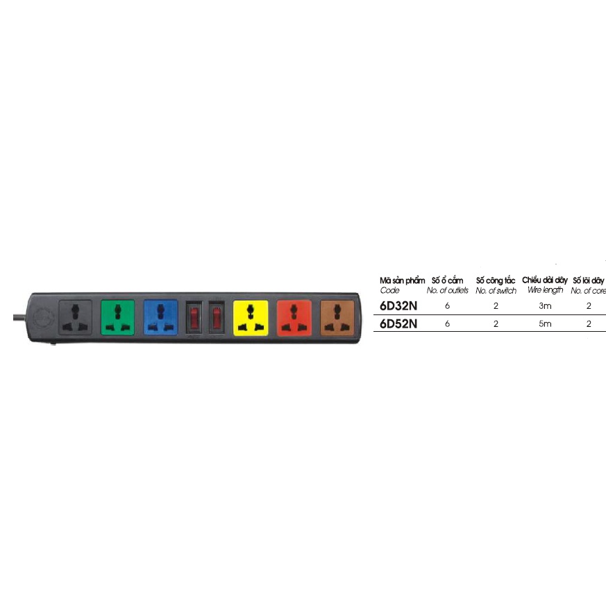 Ổ cắm ups c14 ra lioa 6 lỗ 2 công tắc, đa năng có mass