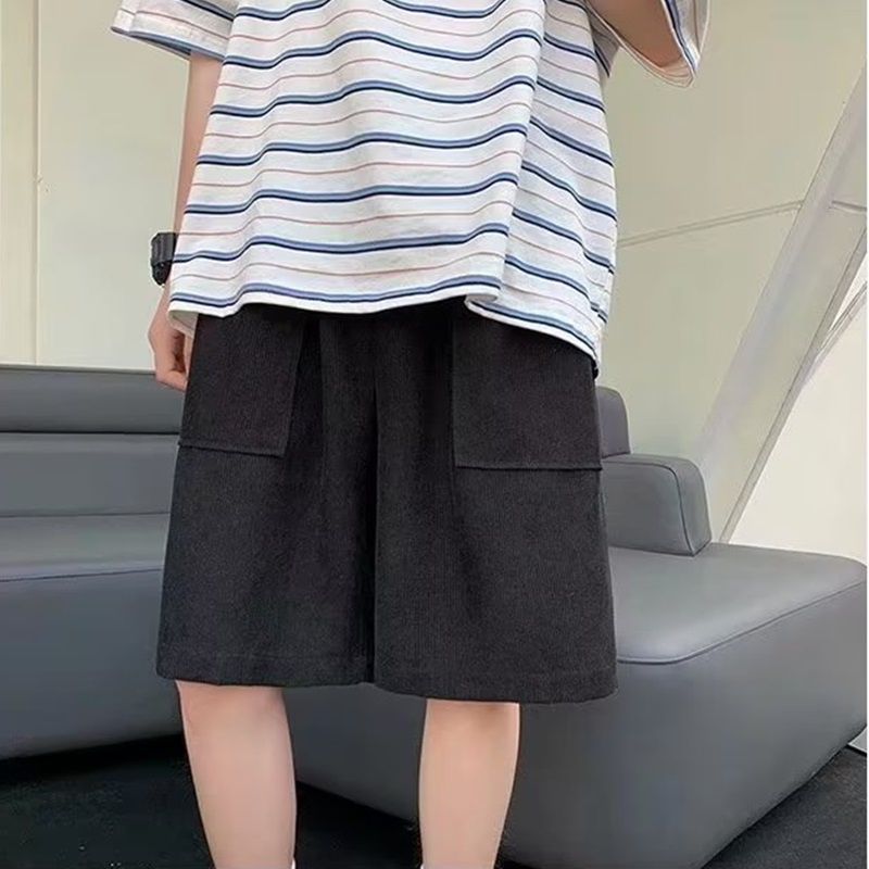 Quần Short Nhung Ống Rộng Phong Cách Retro Nhật Bản Thời Trang Mùa Hè Dành Cho Nam M-3xl