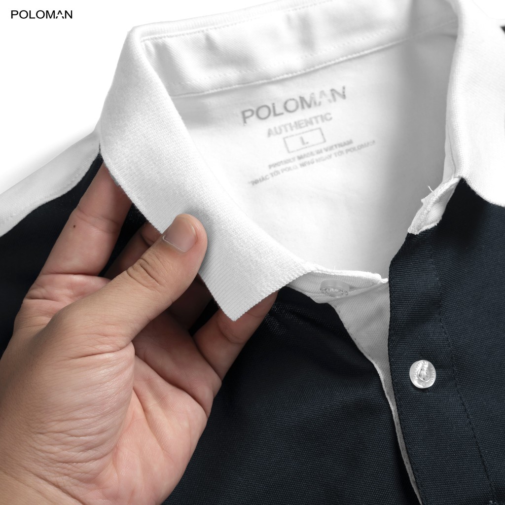 Áo Polo nam cổ bẻ phối TIDAL vải cá sấu Cotton xuất xịn,chuẩn form, sang trọng - thanh lịch - POLOMAN | BigBuy360 - bigbuy360.vn