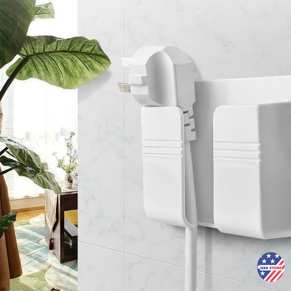 Kệ Dán Tường Để Điện Thoại, Ống Cắm Điều Khiển Remote Xẻ Rãnh V5 Siêu Tiện Lợi - Khay Đựng Đồ, Bút Viết Đa Năng