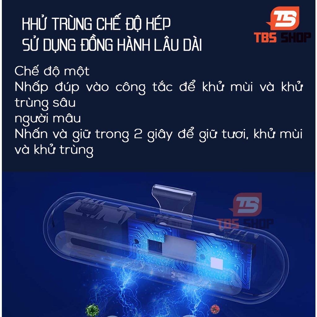 Máy lọc không khí mini EraClean Xiaomi CW-B01 - Oto/Tủ Quần áo/Tủ lạnh - Máy khử mùi tiệt trùng tủ lạnh