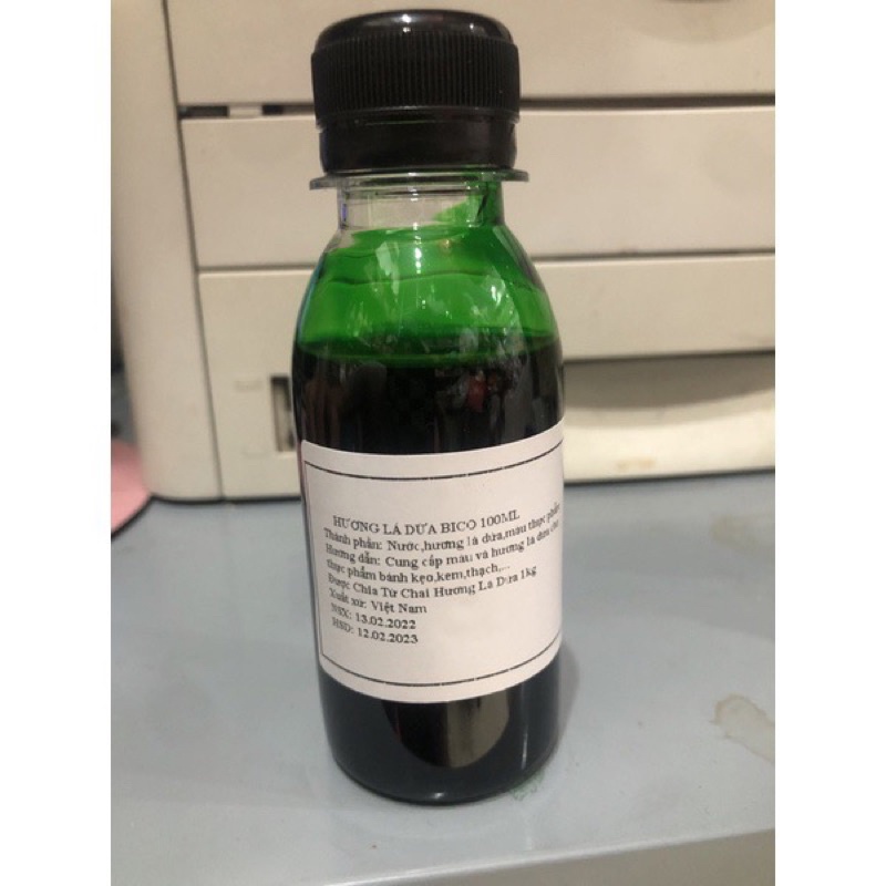 Hương lá dứa có màu Bico, Hương socola, hương sữa Bico 100ml