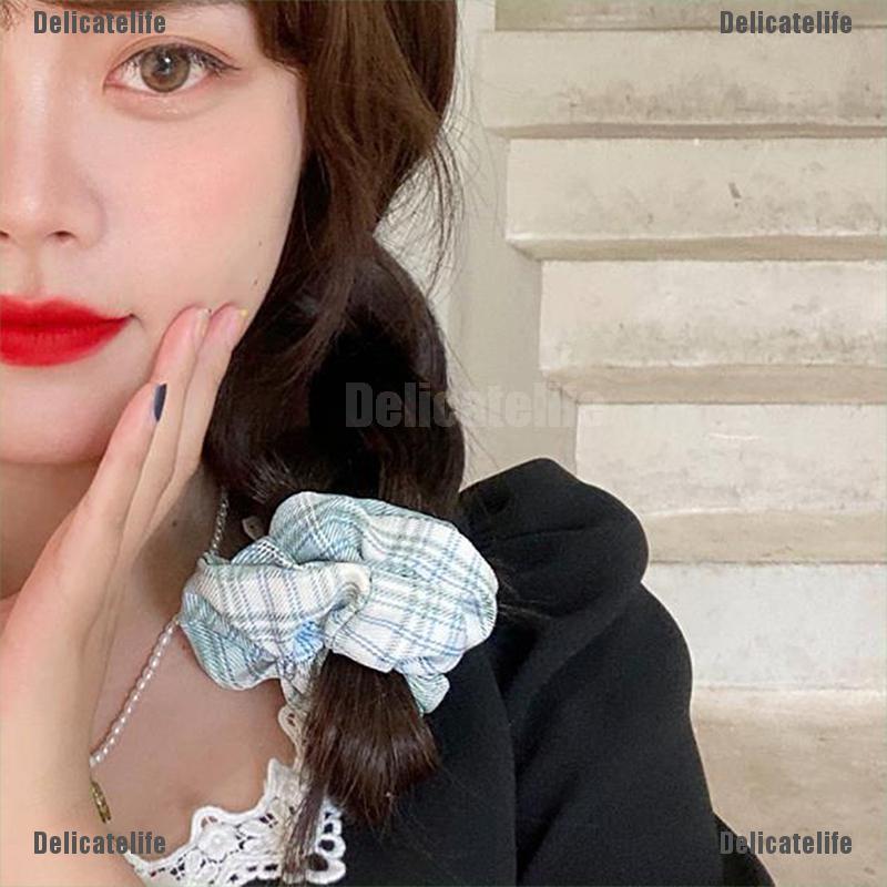 [Delicatelife] Korean Lattice Elastic Hair Bands Hair Rope Ponytail Holder JK Hair Accessories