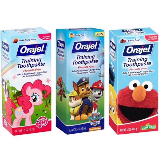 Kem đánh răng em bé nuốt được Orajel Training Toothpaste