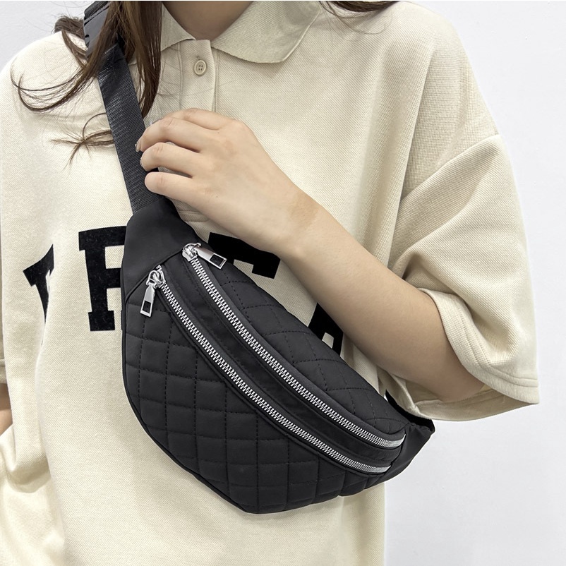 Túi Đeo Chéo Ngực Cỡ Lớn Bằng Nylon Thời Trang Hàn Quốc Cho Nữ