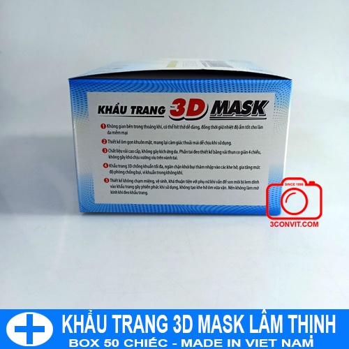 Hộp 50 khẩu trang 3D công nghệ dập NB Unicharm Lâm Thịnh