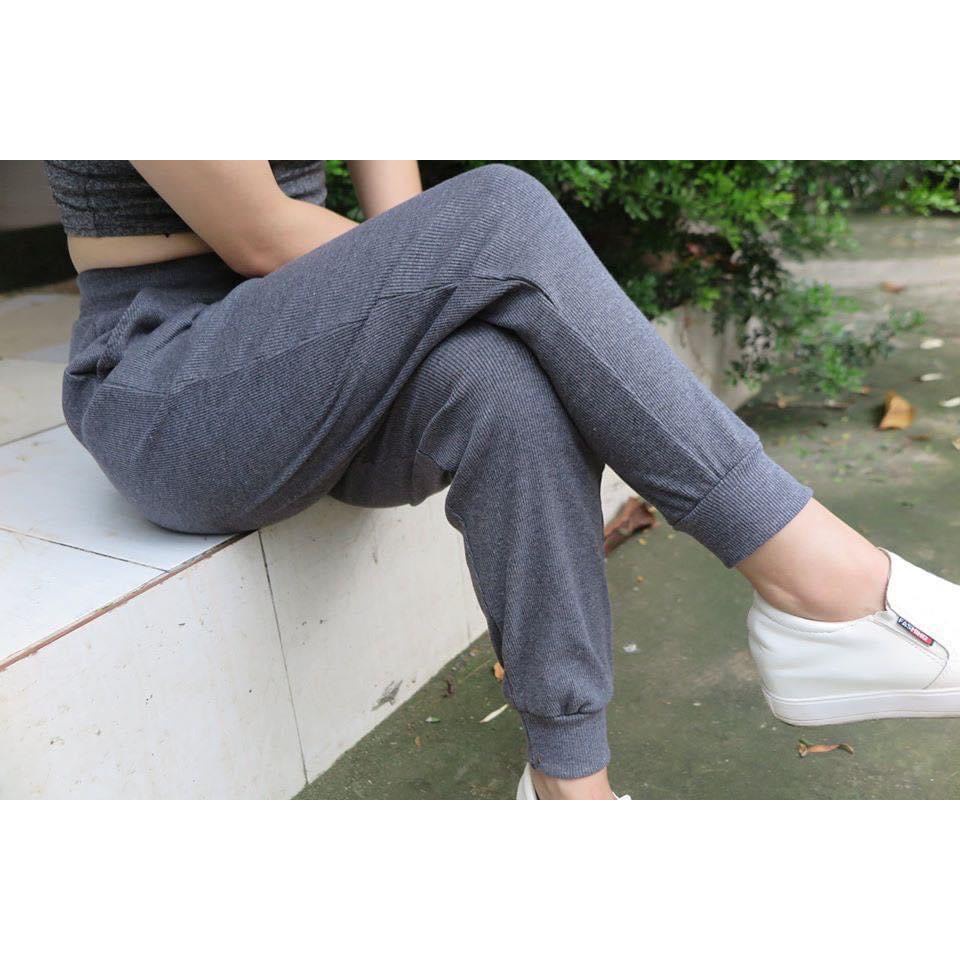 Quần jogger nữ len tăm bo gấu lưng thun - quần nỉ bo gấu chất len tăm loại 1 đẹp | BigBuy360 - bigbuy360.vn