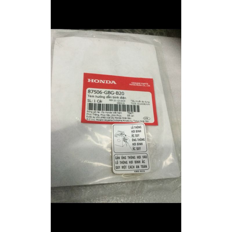 Tem Chính Hãng Honda