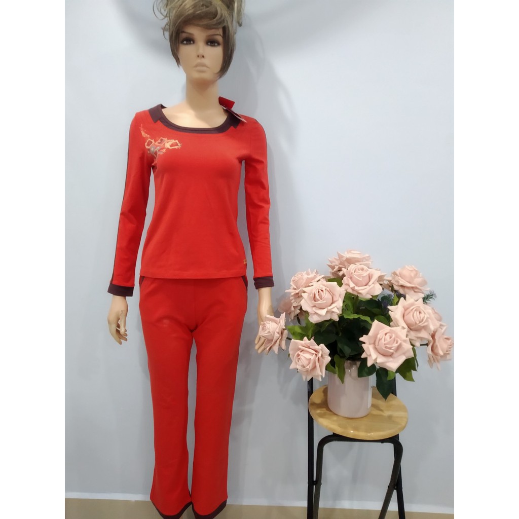 Bộ Cotton Winny cao cấp áo dài, quần dài AW 3605