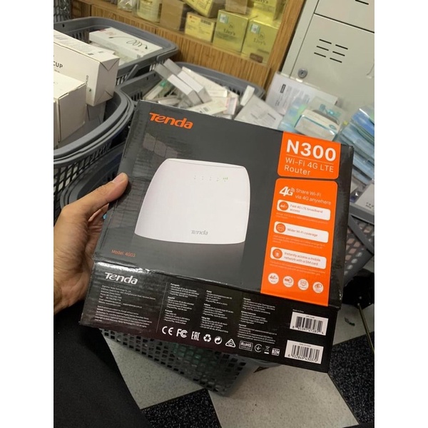 Bộ Phát Wifi 4G LTE Tenda 4G03 Chuẩn N300 Hộ Trợ 2 Cổng Lan Băng Thông Mạnh Tặng Cáp Mạng - Hàng Chính Hãng