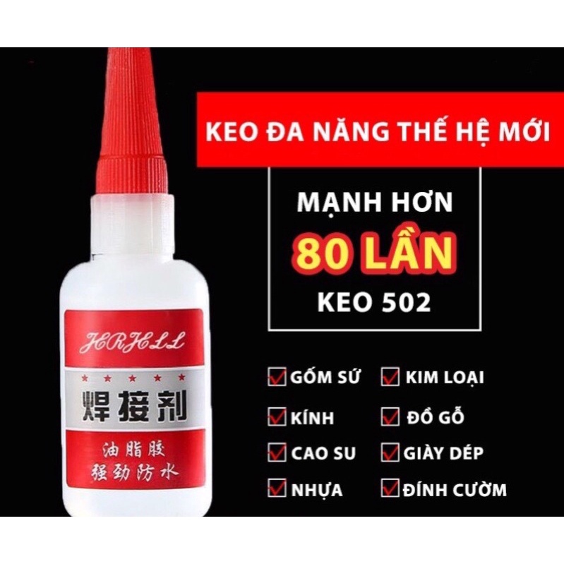 Keo Dán Siêu Dính Đa Năng Mọi Chất Liệu Cực Mạnh - Dán Gỗ Thuỷ Tinh Kim Loại Sắt Gốm Sứ Nhựa Vải