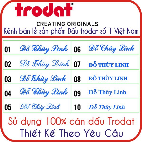 Khắc con dấu tên với cán dấu đẹp (Trodat 4911P4)