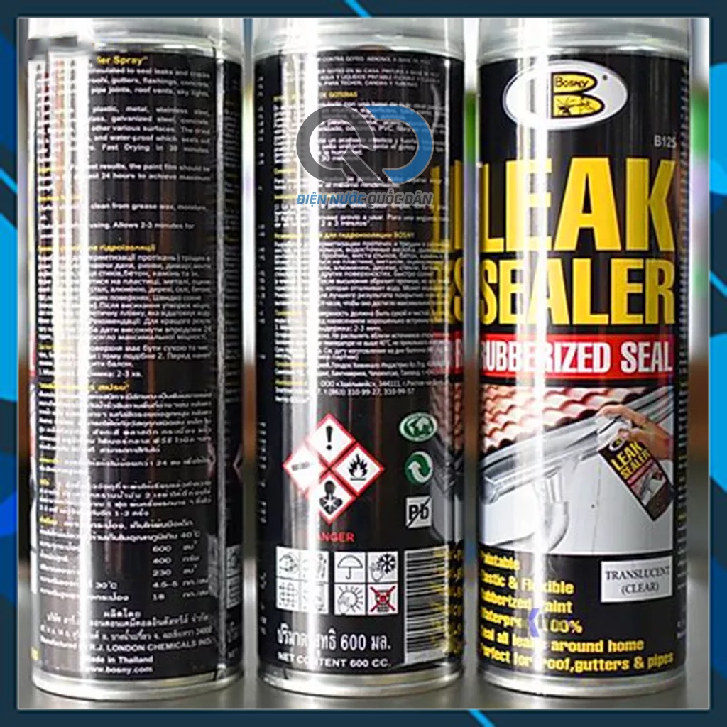 Chai Xịt Chống Dột Đa Năng Leak Sealer Bosny Thái Lan - Sơn Xịt Chống Thấm Nước, Tường Nhà Gạch, Bê Tông, Gỗ, Đá