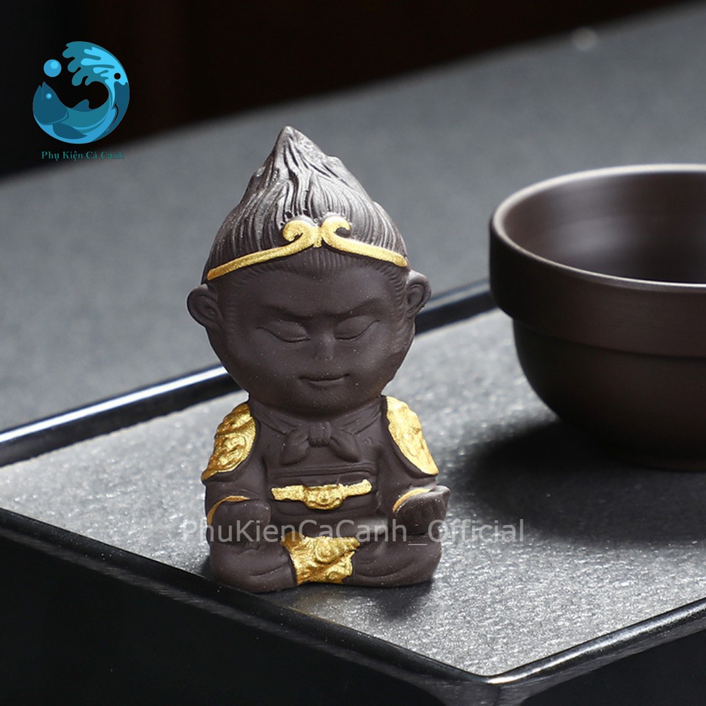 Freeship Tượng tôn ngộ không Tượng tề thiên đại thánh phụ kiện trang trí bể cá size mini 6cm giá rẻ