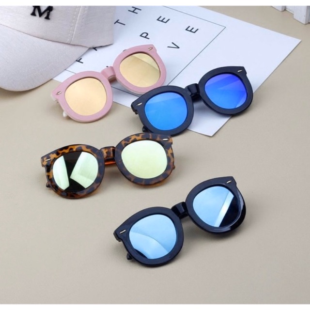 Kính râm chống nắng uv400 cho bé trai bé gái mắt kính phản quang