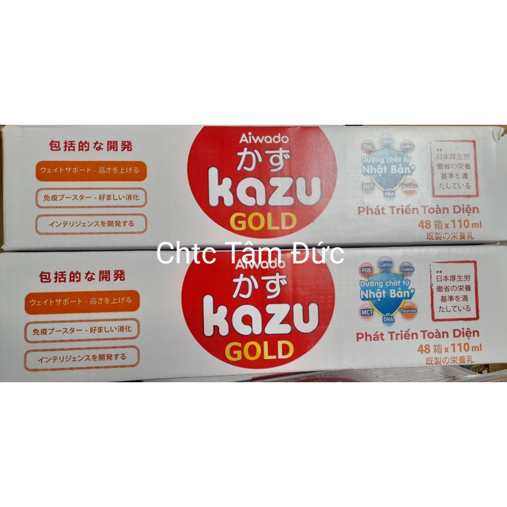 Thùng Sữa Bột Pha Sẵn Aiwado Kazu Gold Phát Triển Toàn Diện 110ml – 48 Hộp.giúp trẻ tăng cân và phát triển khỏe mạnh.
