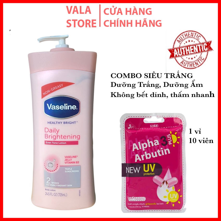 [Mẫu Mới Hàng Mỹ] Sữa Dưỡng Thể Trắng Da Vaseline Healthy Bright Dally Brightening 725ml