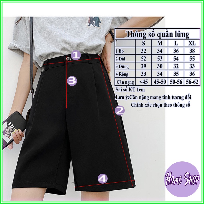 Quần short nữ ống rộng cạp cao xinh , quần lững ngố chất tuyết mưa đẹp 2 màu đen nâu tây Home Shop TM462.