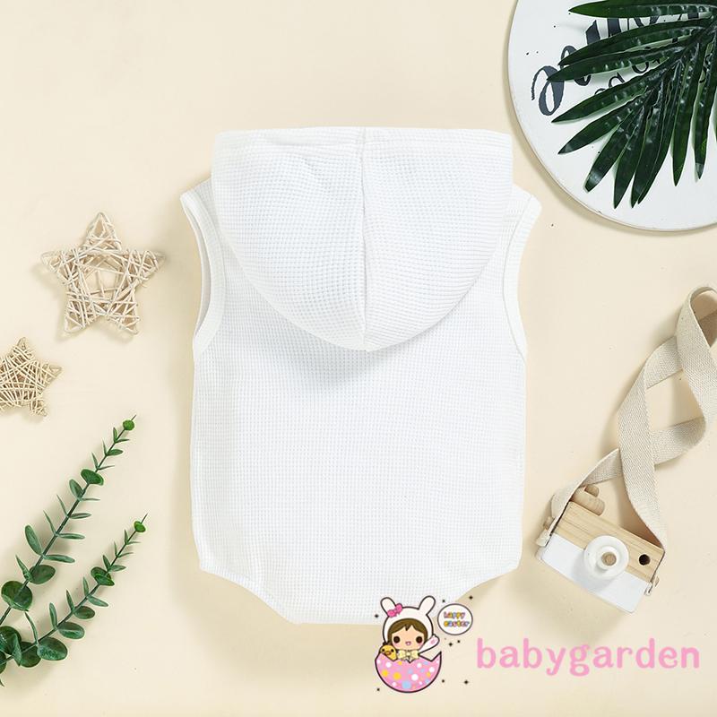 Áo Liền Quần Không Tay Có Túi In Chữ Dành Cho Bé Trai 0-24 Tháng Tuổi