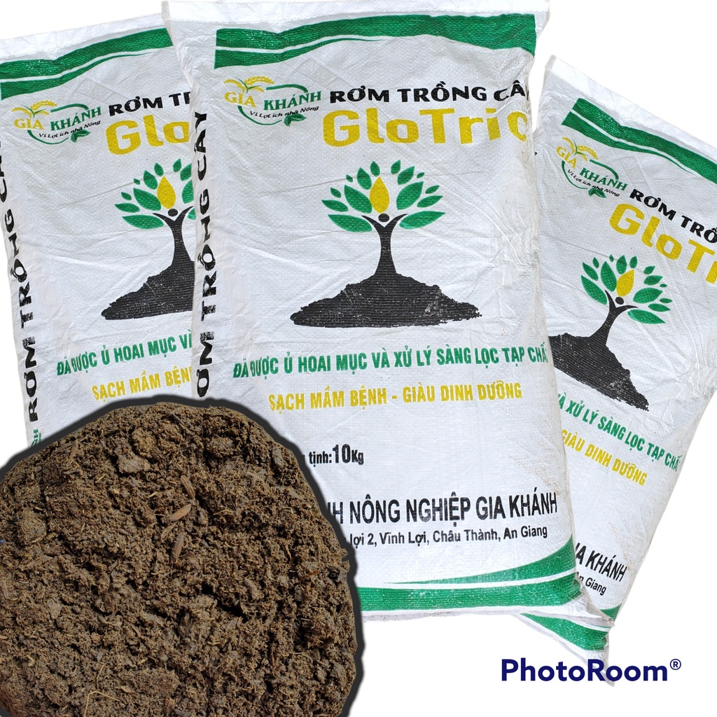🏵️Phân rơm ủ hoai Glotric_ Bao 10kg🏵️Phân hữu cơ, giá thể trồng dinh dưỡng, an toàn không mầm bệnh và dòi bọ🏵️
