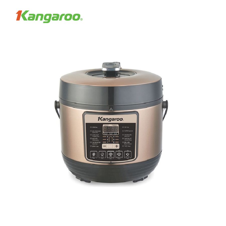 Nồi áp suất điện Kangaroo KG5P1 dung tích 5L, 8 mức áp suất, 12 chế độ nấu, chức năng hẹn giờ