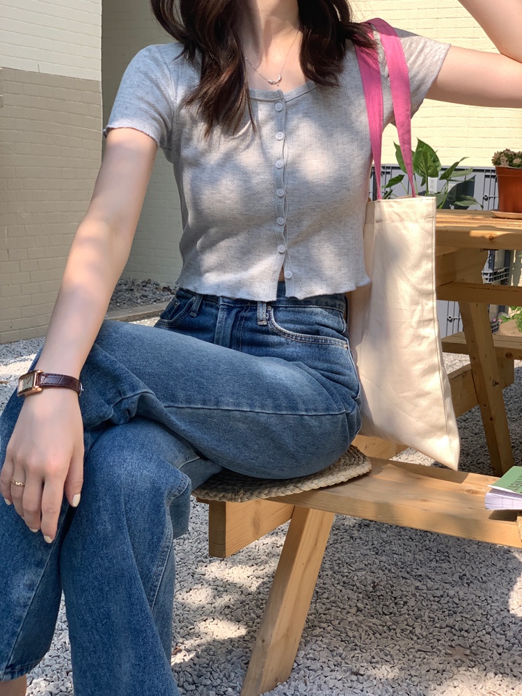 Áo Thun Cardigan Ngắn Tay Họa Tiết Hoa 51294