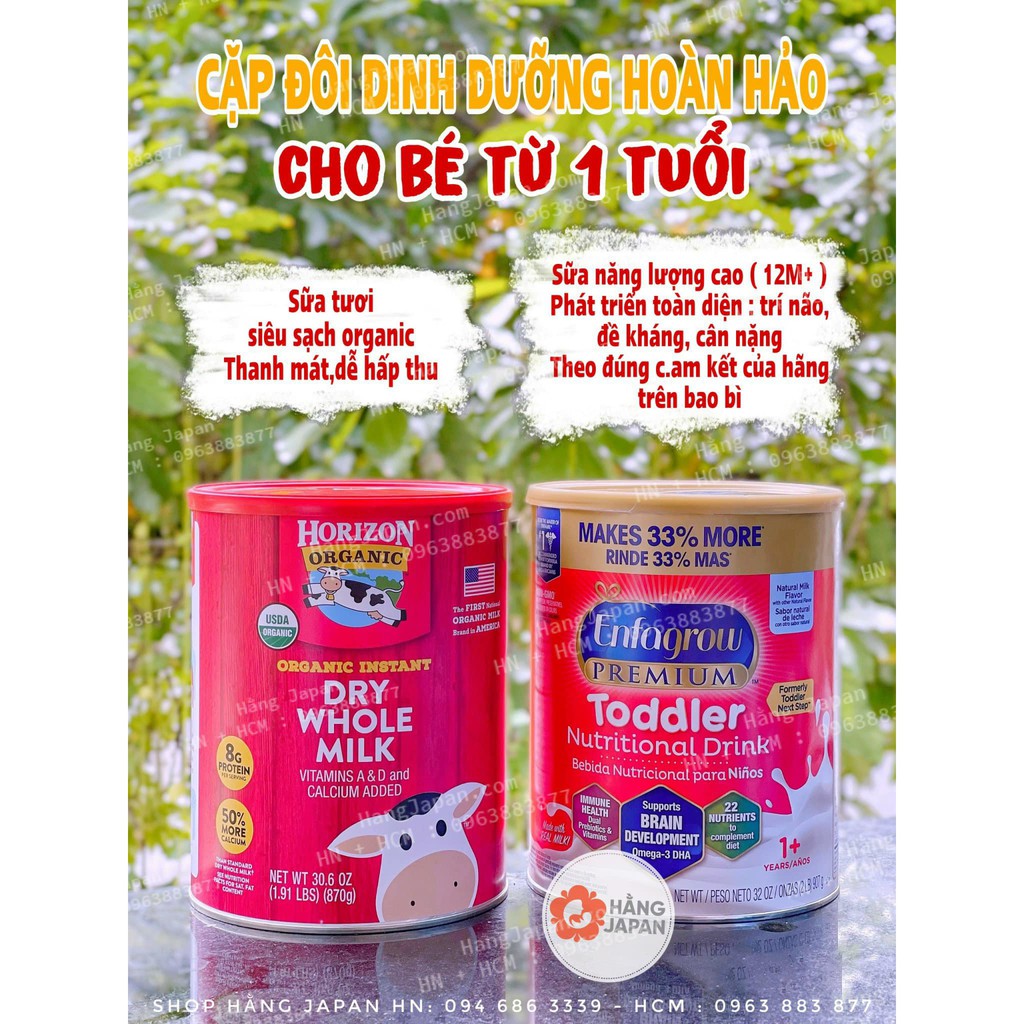 Sữa Tươi Dạng Bột Horizon Organic Whole Milk - hàng Mỹ -  870g