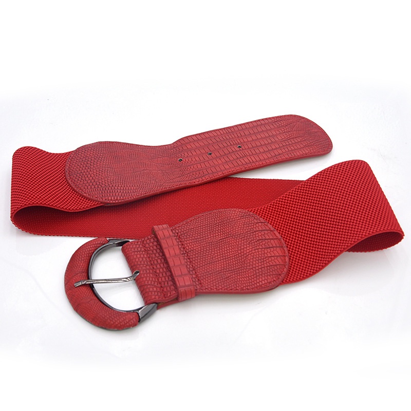 Thắt lưng vải da bản to co giãn cá tính sành điệu cho nữ