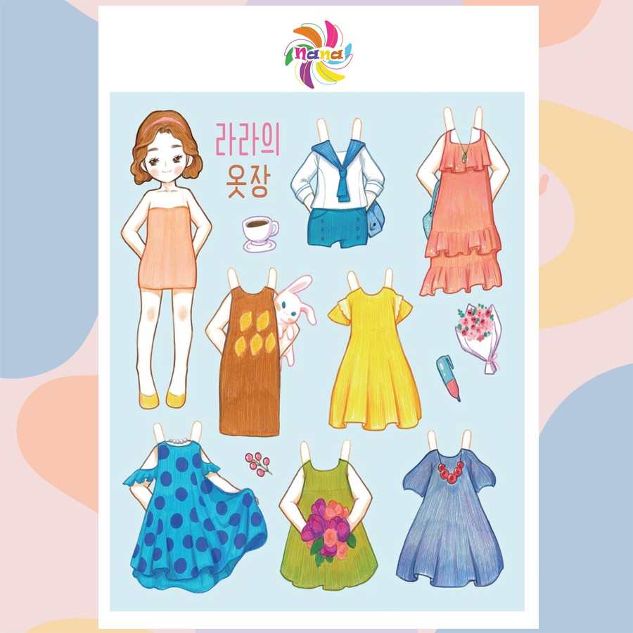 Búp bê giấy chibi thay đồ (paper doll) đồ chơi cắt thủ công cho bé ...