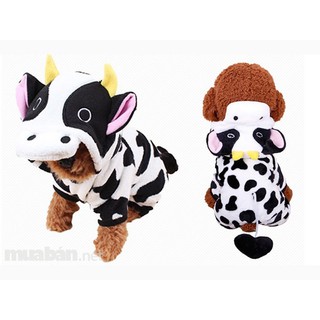 ÁO LÔNG 4 CHÂN HÌNH BÒ SỮA DÀNH CHO CHÓ MÈO