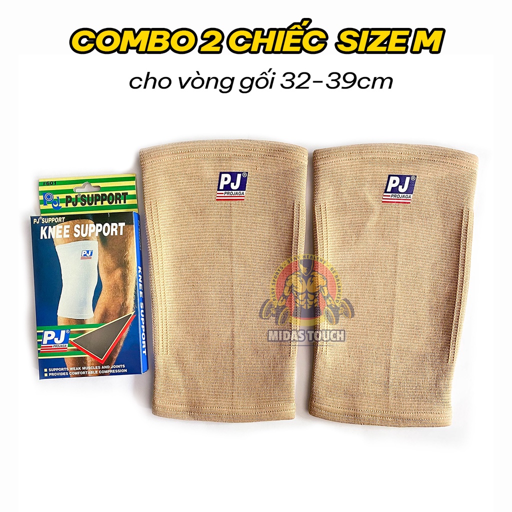 COMBO BỘ 2 BÓ GỐI THỂ THAO PJ 601 (Đen, Kem, Xanh Đen, Trắng, Xám )QUẤN GỐI PJ -BĂNG BẢO VỆ ĐẦU GỐI PJ