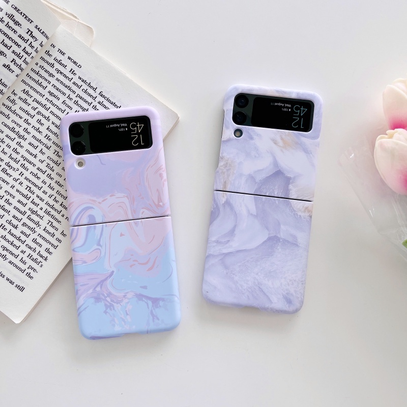 Ốp Điện Thoại PC Cứng Họa Tiết Cẩm Thạch Màu Nước Cho Samsung Galaxy Z Flip 3 Z Flip 4