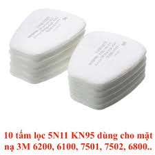 Combo 10 bông lọc 3M 5N11CN dùng cho mặt nạ 3M 6200, 7501, 7502, 6800