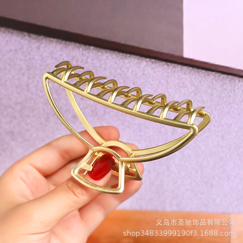 Kẹp tóc kim loại hình cá mập sau lưng thanh lịch phong cách Hàn Quốc cho nữ