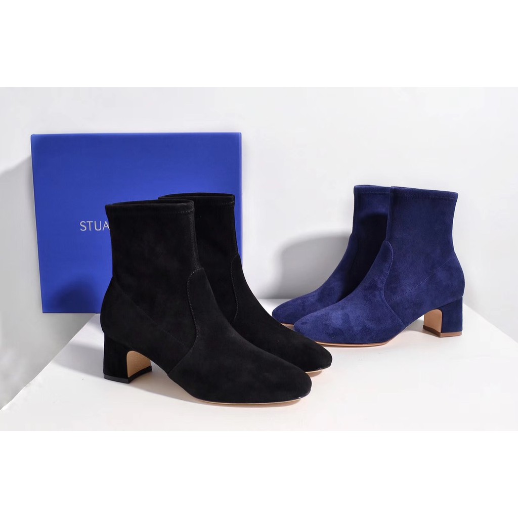 Bốt da lộn Stuart Weitzman gót 6cm xuất xịn
