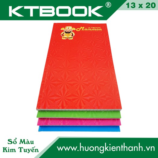 Gói 10 cuốn Sổ Bìa cứng Màu Kim Tuyến Thần Tài 160 trang kích thước 13 x 20 cm (10 cuốn/gói)