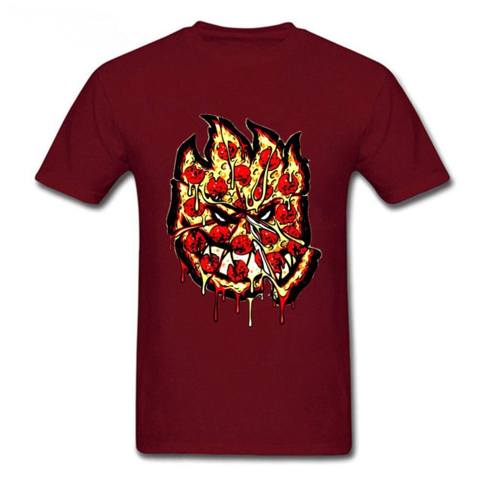 Mới Nhất Thời Trang Nam Chui Đầu SPITFIRE WHEELS T ÁO THUN Thiết Kế pizza zombie Flaming Head Logo V