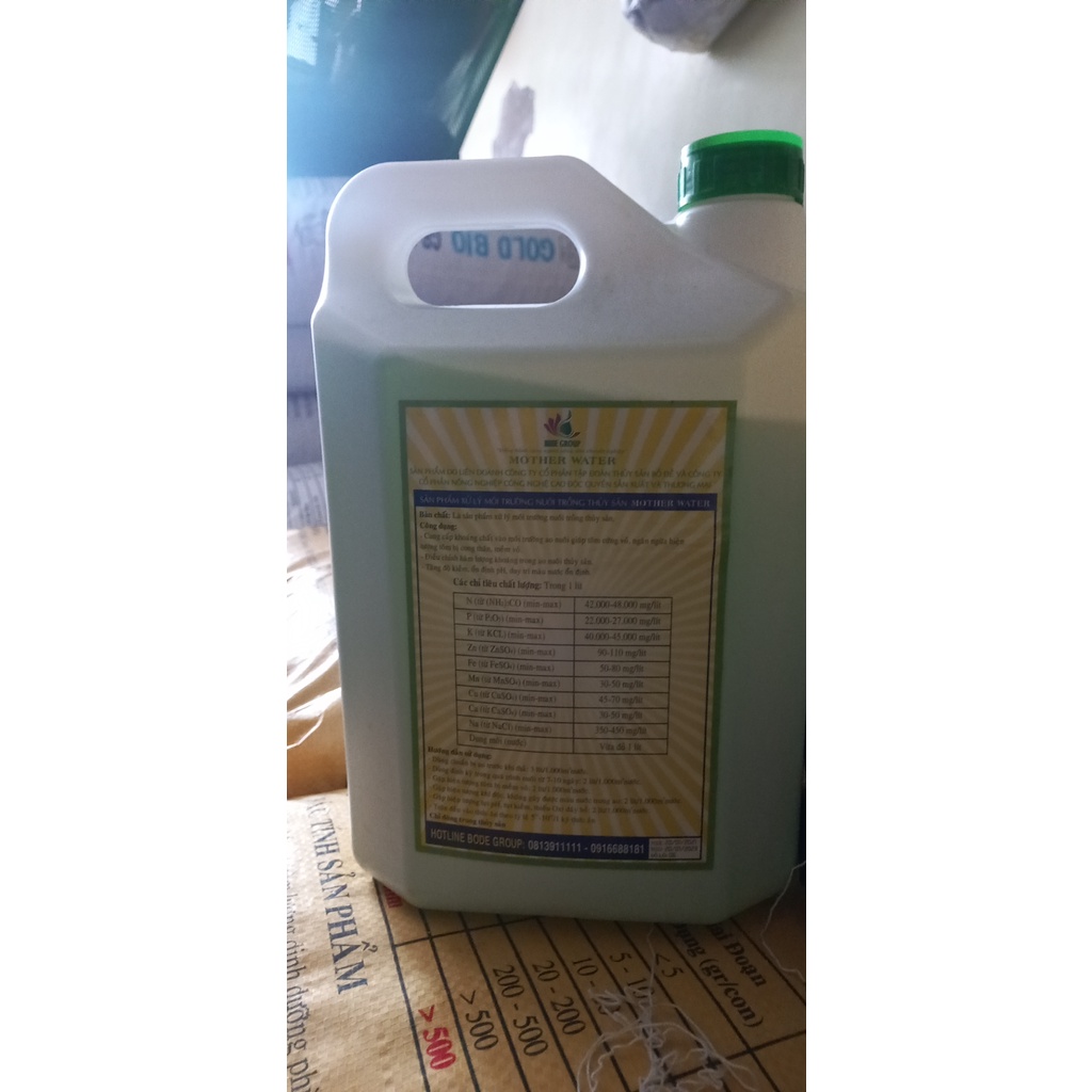 BỒ ĐỀ , 5 LÍT MOTHER WATER, XỬ LÍ MÔI TRƯỜNG NƯỚC AO NUÔI TÔM , CÁ
