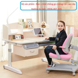 Bộ bàn ghế học sinh chống gù chống cận cao cấp . Bộ bàn học thông minh .Có thể tùy chỉnh chiều cao, bảo hành 3 năm