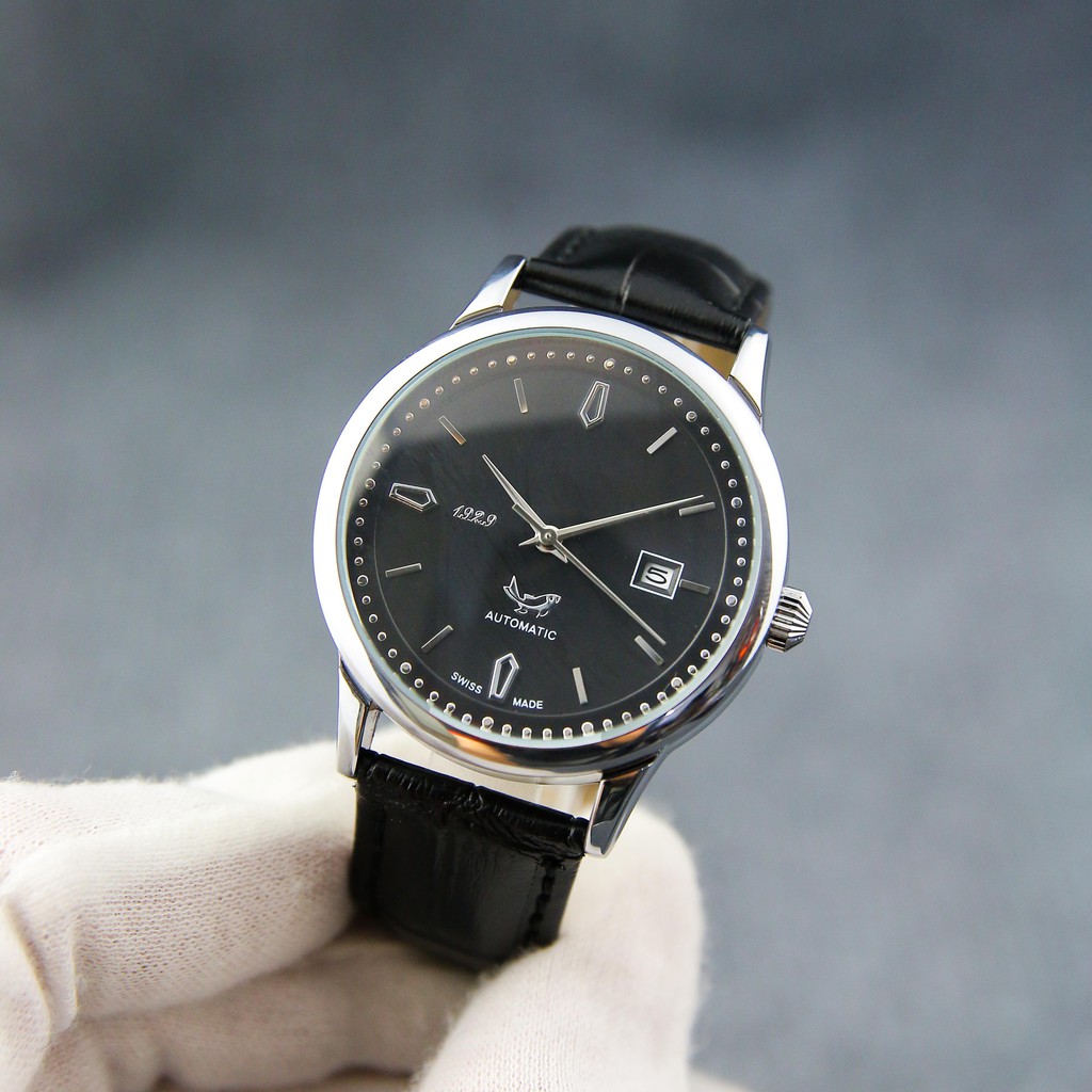Đồng hồ nam Pagini OG1929 dây da đen cao cấp mặt kính chống xước, chống nước sang trọng - Bảo hành 1 đổi 1