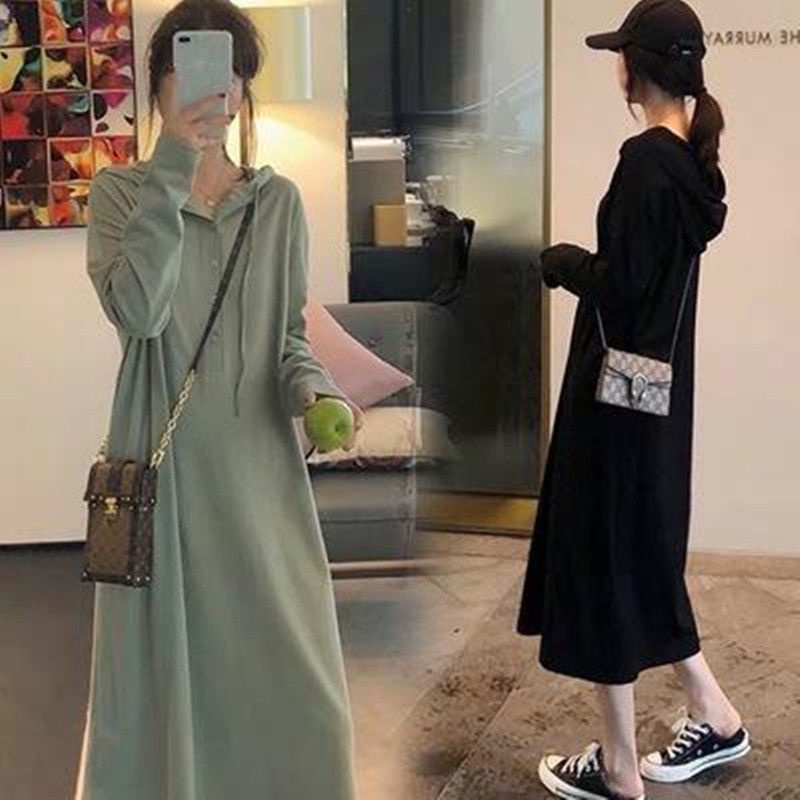 Đầm hoodie form rộng phong cách Hàn quốc