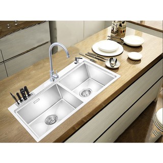 Chậu rửa chén bát cao cấp Ranox dày 6mm và vòi rửa chén Hàn Quốc RN441614