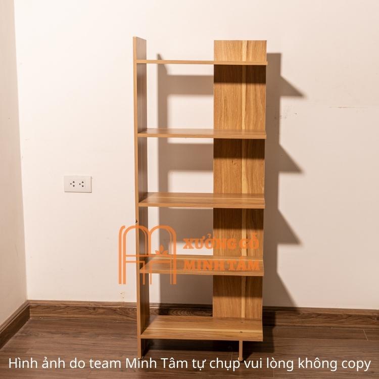 Kệ góc tường 5 tầng chất liệu gỗ MDF chống mốt mọt, phủ bóng, kích thước 120x50x20 cm l Kệ sách gỗ 5 tầng mdf tự lắp