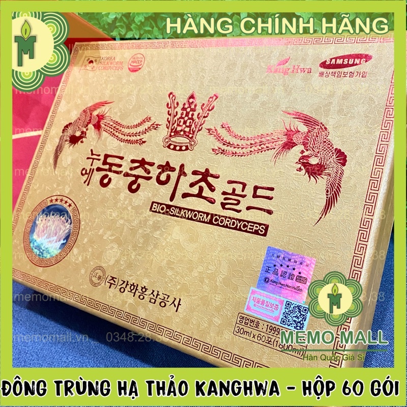 NƯỚC ĐÔNG TRÙNG HẠ THẢO KANGHWA HỘP GỖ VÀNG 60 GÓI chính hãng Hàn Quốc