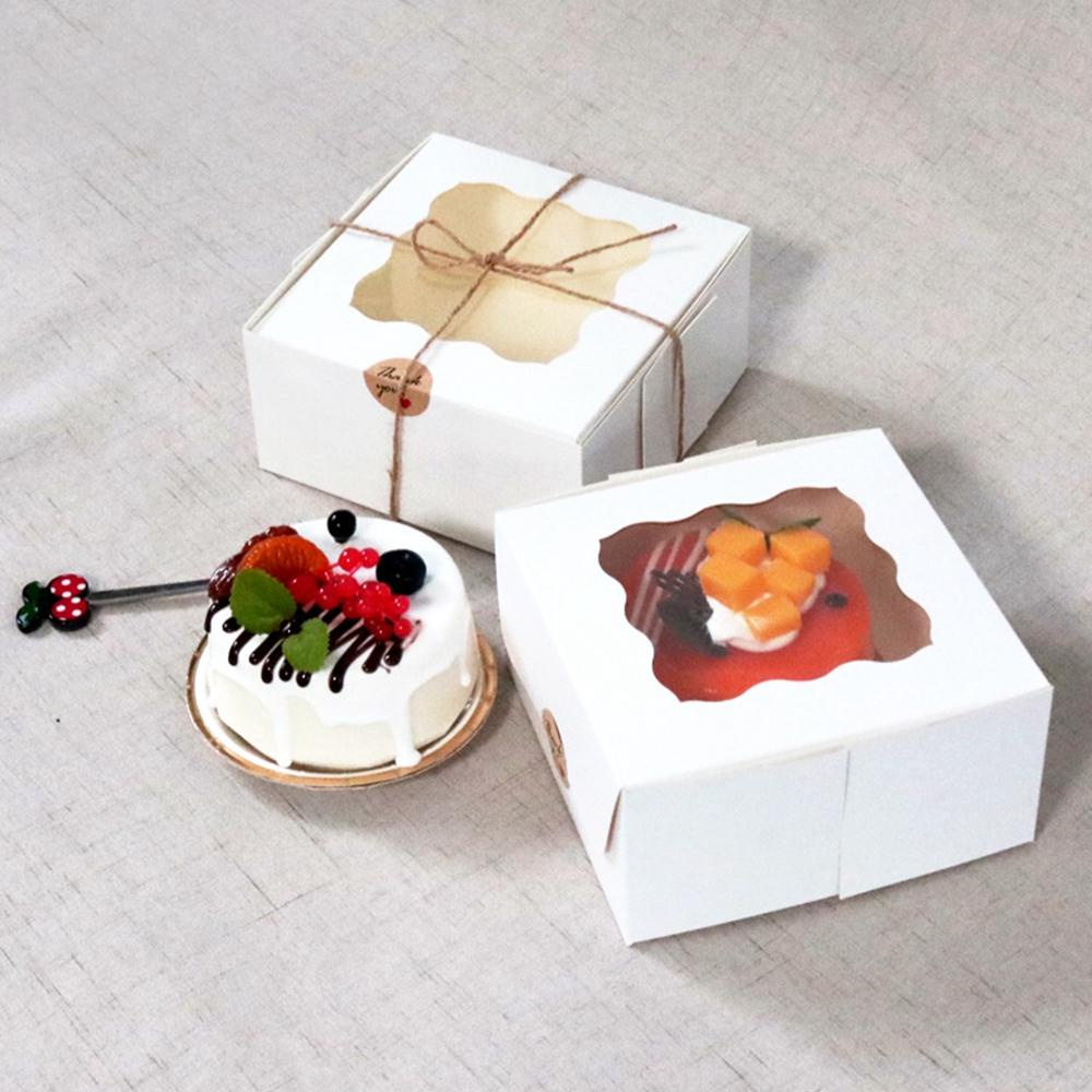 Hộp Đựng Bánh Cupcake / Bánh Quy Màu Trắng Có Cửa Sổ