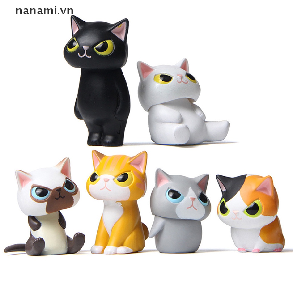 Mô Hình Mèo Nhiều Màu Sắc Sáng Tạo Trang Trí Tiểu Cảnh Sân Vườn Thu Nhỏ