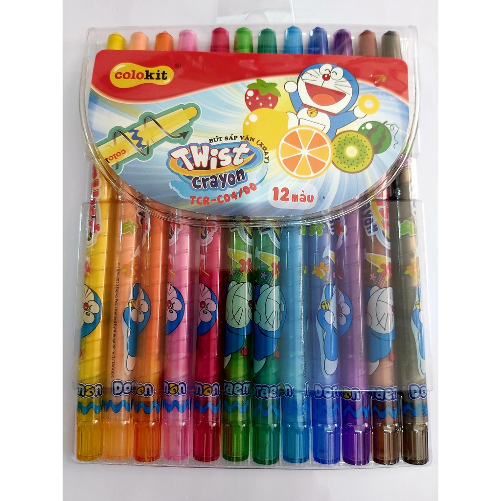 Bút Sáp Vặn 12 Màu,Bút Sáp Colokit Thiên Long